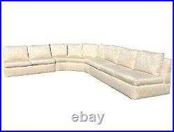 BAKER Mid 20th Century White Armless Three-Piece Sectional Slipper Sofa