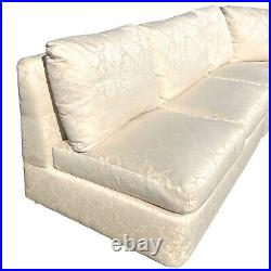 BAKER Mid 20th Century White Armless Three-Piece Sectional Slipper Sofa