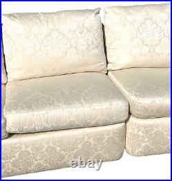 BAKER Mid 20th Century White Armless Three-Piece Sectional Slipper Sofa