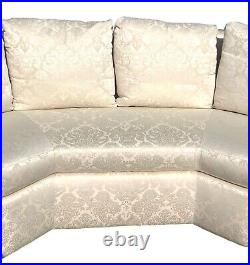 BAKER Mid 20th Century White Armless Three-Piece Sectional Slipper Sofa