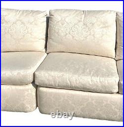 BAKER Mid 20th Century White Armless Three-Piece Sectional Slipper Sofa