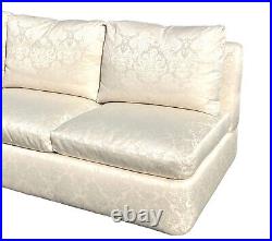 BAKER Mid 20th Century White Armless Three-Piece Sectional Slipper Sofa