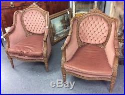 Beautiful Vintage French Style 3 Piece Fruitwood Salon Parlor Suite