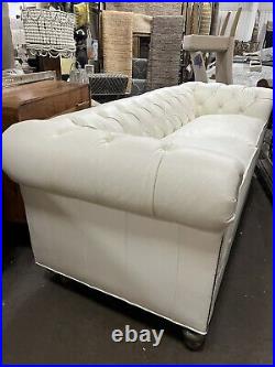 BUTTERY SOFT- Old Hickory Tannery- Whitestone Chesterfield Leather Sofa- Horchow