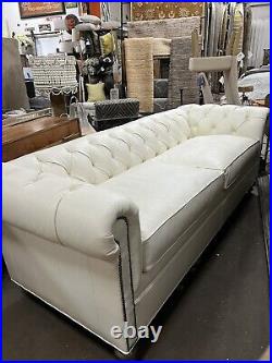 BUTTERY SOFT- Old Hickory Tannery- Whitestone Chesterfield Leather Sofa- Horchow