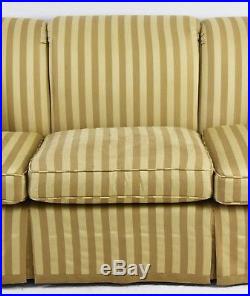 Baker Furniture Company Traditional Sofa with Beige Stripped Upholstery