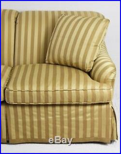 Baker Furniture Company Traditional Sofa with Beige Stripped Upholstery