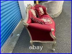 Baroque Style Red Settee Sofa