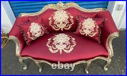 Baroque Style Red Settee Sofa