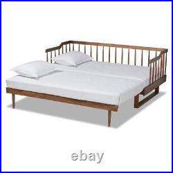 Baxton Studio Daybed Twin King Expandable Muriel Walnut