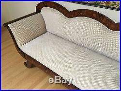 Beautiful Antique Classical Dutch Sofa With Marquetry Inlay and Velvet Fabric