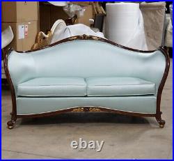 Beautiful French 2 seater Love seat made of solid mahogany with gold leaf accent