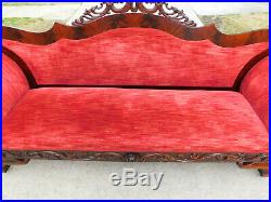 Beautiful Mahogany Empire Sofa Settee with Swans circa 1830