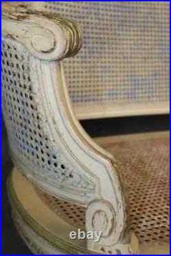 Beautiful Painted French Louis XVI Style Cane Settee