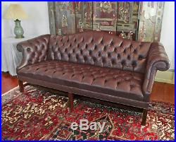 Best Chippendale Camel Back Chesterfield Sofa Top Grain Leather SHOWROOM MINTY