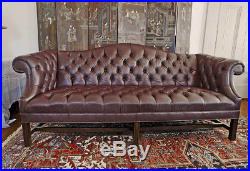 Best Chippendale Camel Back Chesterfield Sofa Top Grain Leather SHOWROOM MINTY
