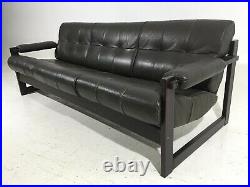 Bohemian P Lafer Rosewood Leather Floating Sling Sofa Mid Century Mod Gillon Era