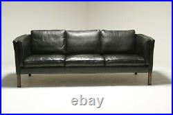 Borge Mogensen Style Leather Sofa