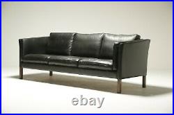 Borge Mogensen Style Leather Sofa