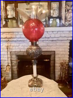 Brass and spelter Victorian Banquet Lamp