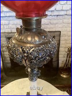 Brass and spelter Victorian Banquet Lamp