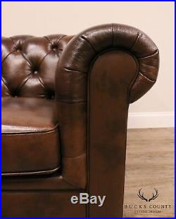 Brown Leather Chesterfield Tufted Sectional Sofa by Abbyson Living