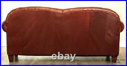 Broyhill Chestnut Brown Leather Sofa