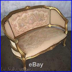CHARMING FRENCH LOUIS XV PETITE SETTEE / LOVESEAT. GILTWOOD. MUST SEE. L@@k