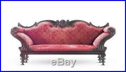 C. 1890 Antique Portuguese Rosewood Upholstered Settee Sofa