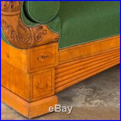 Carved Antique 19th Century Danish Birch Biedermeier Sofa