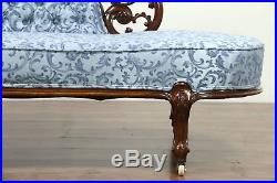 Carved Mahogany Antique Recamier, Chaise or Fainting Couch, England #28747