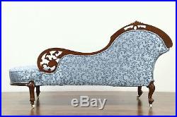 Carved Mahogany Antique Recamier, Chaise or Fainting Couch, England #28747
