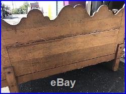 Carved Wood Victorian Fainting Sofa Couch Fold Out Bed Eastlake Chaise Lounge