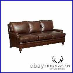 Century High Quality Brown Leather Essex Sofa