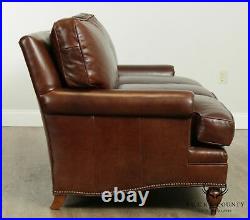 Century High Quality Brown Leather Essex Sofa