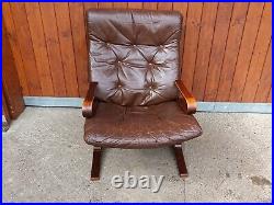 Chair Vintage 60er Leather Relaxing Easy Westnofa Rykken Age Danish 60s