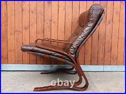 Chair Vintage 60er Leather Relaxing Easy Westnofa Rykken Age Danish 60s