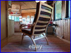 Chair Vintage 60er Leather Vejle Relaxing Easy Bent Olsen 70er Danish 4a