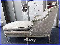 Chaise Lounge French Louis XV Vintage Hand Crafted in Blue
