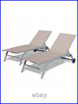 Chaise Lounge Outdoor Set Of 2 On Wheels