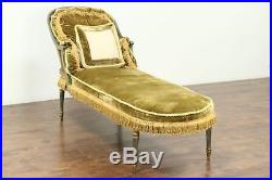 Chaise Lounge Sofa, 1920's Antique Louis XVI Style, Caned Seat