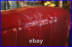 Chesterfield Sofa tufted leather Red Couch by Smith Brothers Furniture oxblood