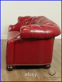 Chesterfield Style Vintage Quality Red Leather Tufted Sofa