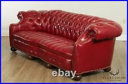Chesterfield Style Vintage Quality Red Leather Tufted Sofa