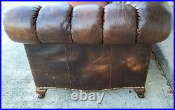Chesterfield Tufted Distressed Leather Sofa by WESLEY HALL