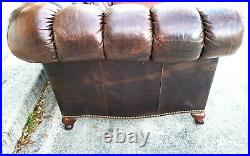 Chesterfield Tufted Distressed Leather Sofa by WESLEY HALL
