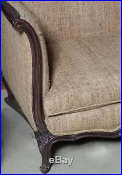 Chic French Country Walnut Sofa Tussah Silk Upholstery with Provenance ON SALE