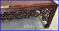 Chinese Chinoiserie Style Motif Carving Day Bed Chaise Bench prayer bed