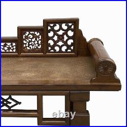 Chinese Fujian Chinoiserie Style Motif Carving Day Bed Chaise Bench cs7755
