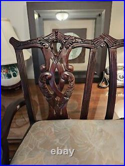 Chippendale Style 2 Seat Settee Hand Carved Mahogany Miniature